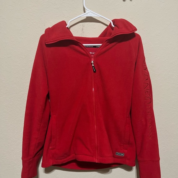 Calvin Klein Performance Women’s Bright Red Jacket Size Medium - Picture 2 of 9